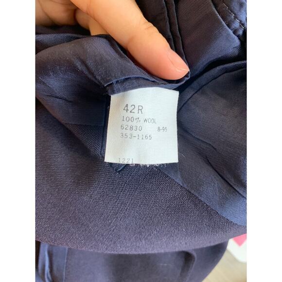 Lands' End Men's 100% Wool Blazer Jacket Long Sleeve Black Size 42R - Picture 4 of 5